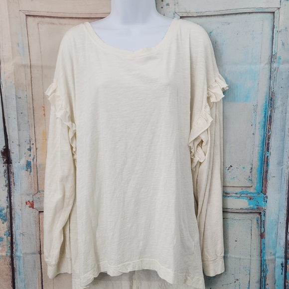 Anthropologie Pilcro Ruffle Open Back Long Sleeve Shirt - Picture 3 of 9